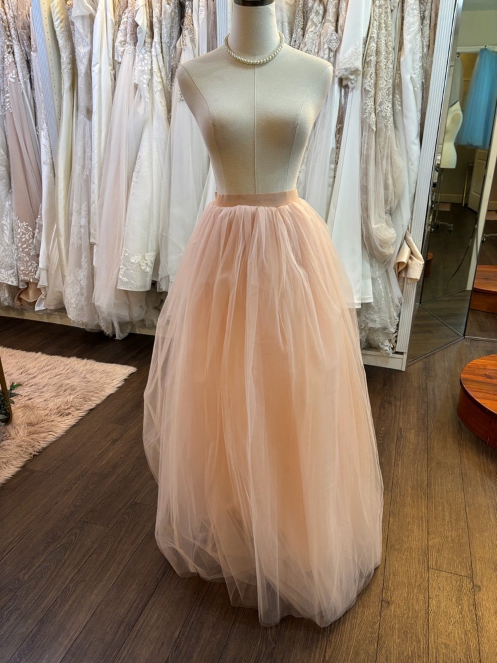 Peach Tulle Maxi Skirt